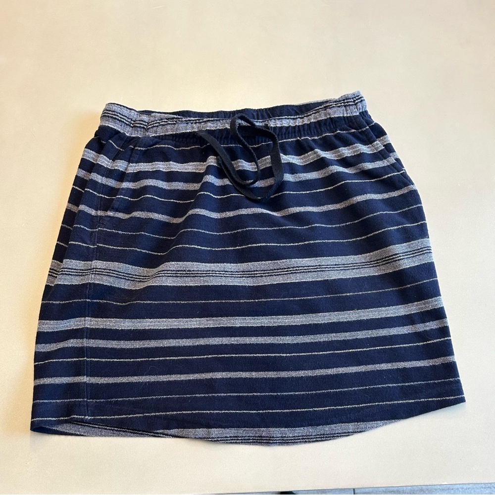 Roots Navy and Gray Striped Mini Skirt